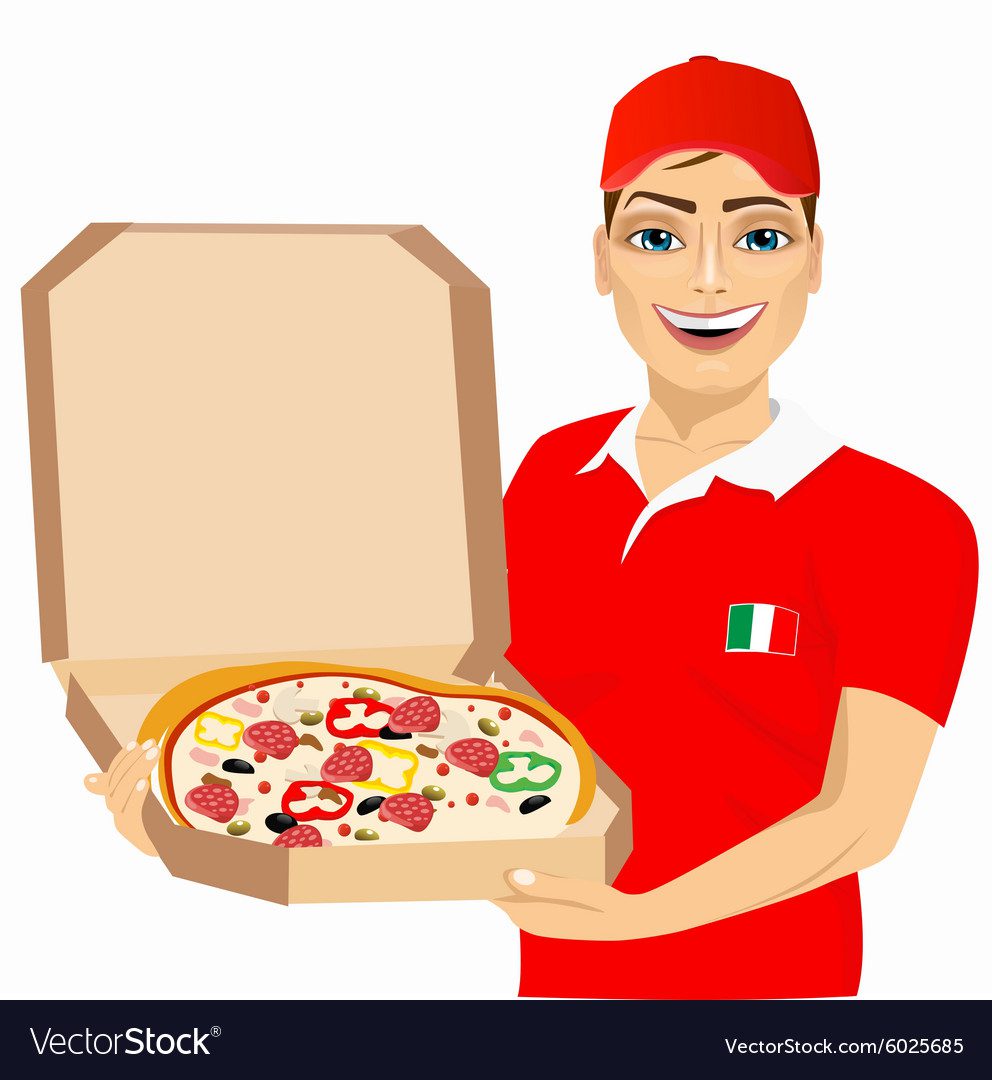 pizza-delivery-courier-in-red-uniform-vector-6025685